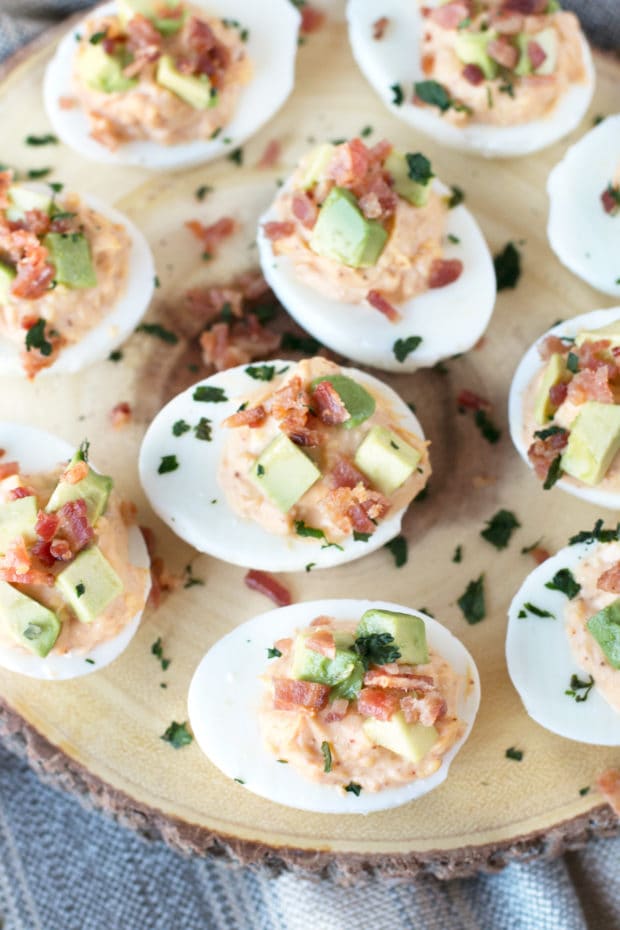 Chipotle Bacon Deviled Eggs | cakenknife.com #brunch #breakfast