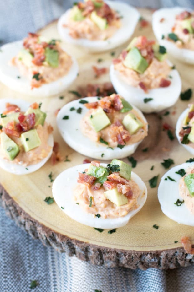 Chipotle Bacon Deviled Eggs | cakenknife.com #brunch #breakfast