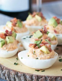 Chipotle Bacon Deviled Eggs | cakenknife.com #brunch #breakfast