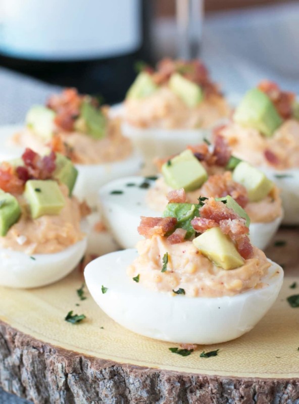 Chipotle Bacon Deviled Eggs | cakenknife.com #brunch #breakfast