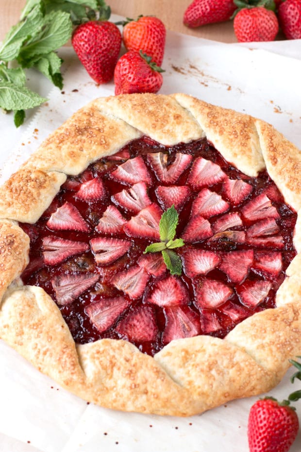 Strawberry Mint Champagne Galette | cakenknife.com