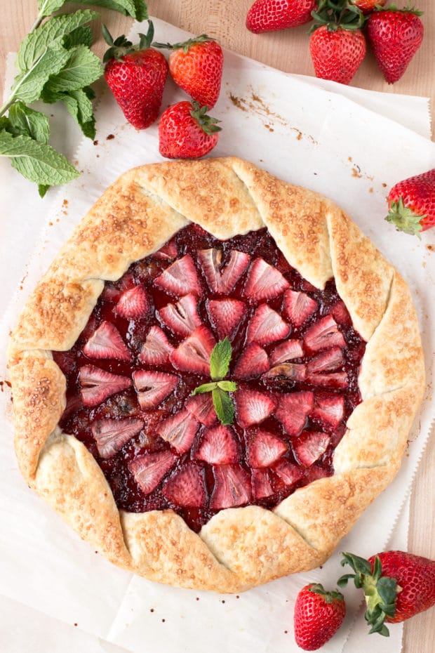 Strawberry Mint Champagne Galette | cakenknife.com