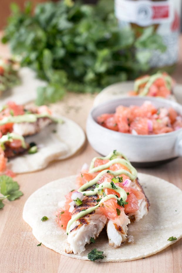 Grilled Chile Vodka Fish Tacos | cakenknife.com #summer #taco #recipe