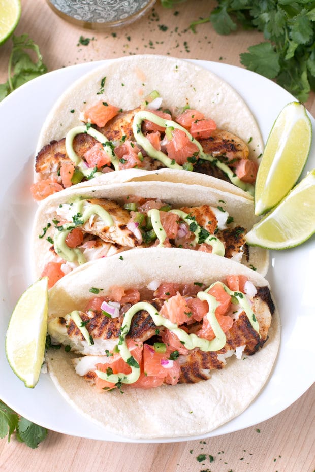 Grilled Chile Vodka Fish Tacos | cakenknife.com #summer #taco #recipe