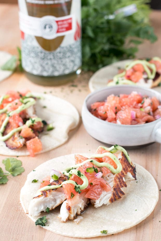 Grilled Chile Vodka Fish Tacos | cakenknife.com #summer #taco #recipe