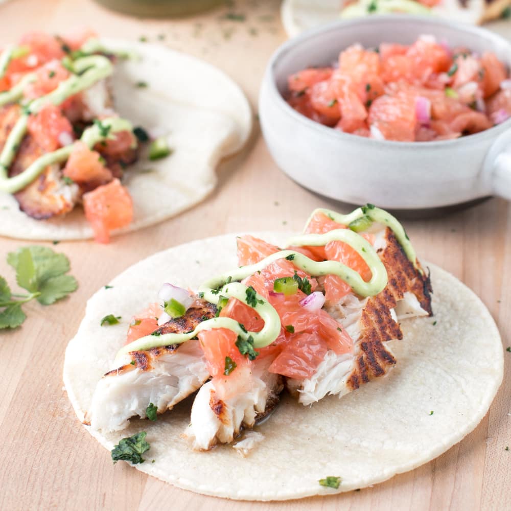 Grilled Chile Vodka Fish Tacos | cakenknife.com #summer #taco #recipe