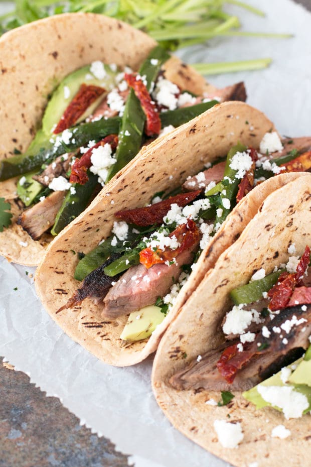 Grilled Flank Steak Poblano Tacos | cakenknife.com #grilling #grill