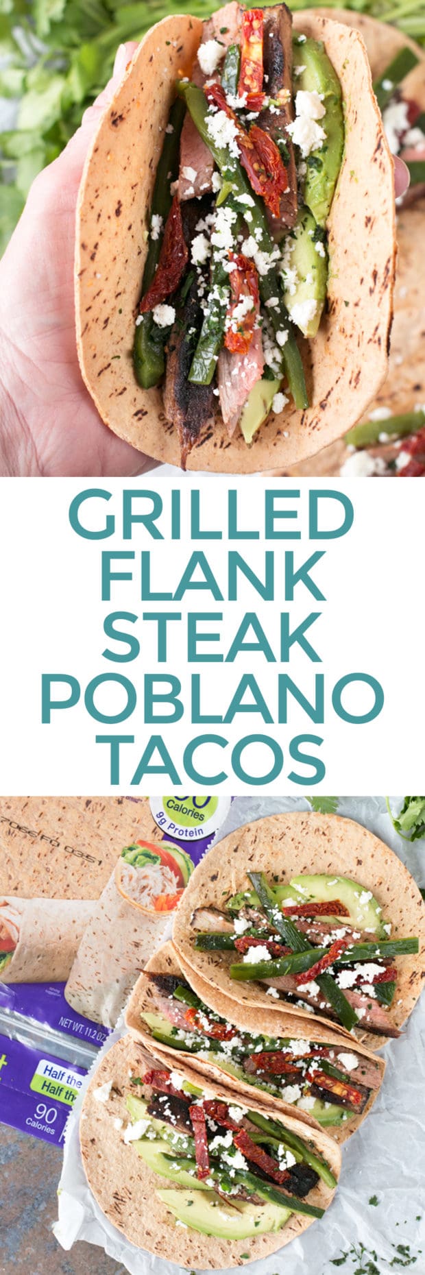 Grilled Flank Steak Poblano Tacos | cakenknife.com #grilling #grill