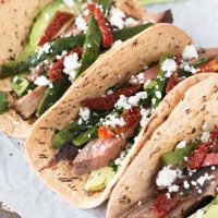 Grilled Flank Steak Poblano Tacos