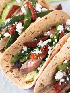 Grilled Flank Steak Poblano Tacos | cakenknife.com #grilling #grill