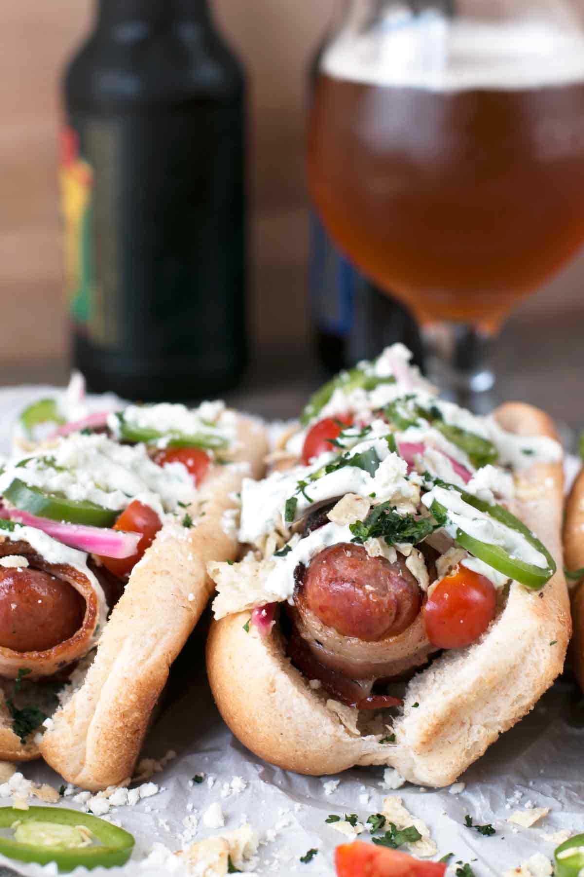 BaconWrappedBratwurstPic Cake 'n Knife