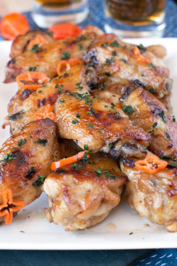 Bourbon Habanero Honey Chicken Wings | cakenknife.com #snack #appetizer #baked