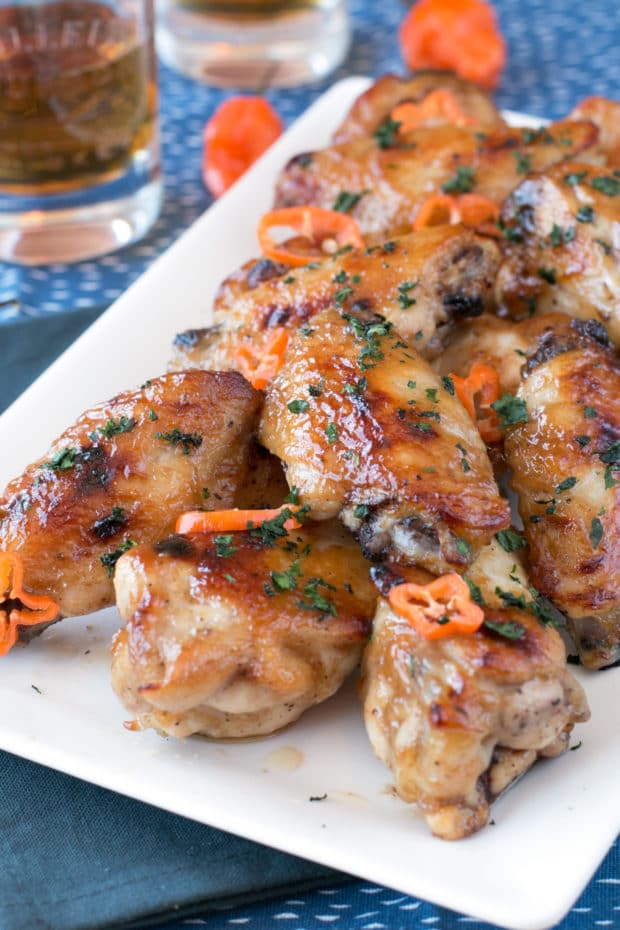 Bourbon Habanero Honey Chicken Wings | cakenknife.com #snack #appetizer #baked