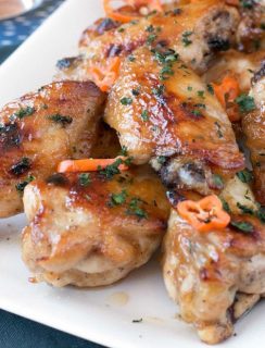 Bourbon Habanero Honey Chicken Wings | cakenknife.com #snack #appetizer #baked