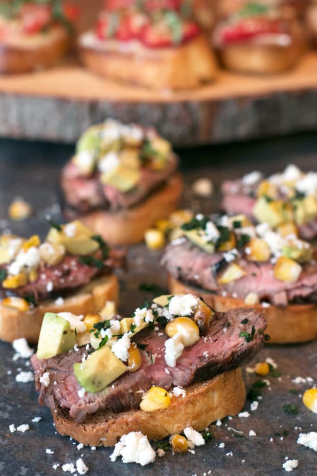 Summer Crostini 3 Ways | cakenknife.com #summer #party #appetizer