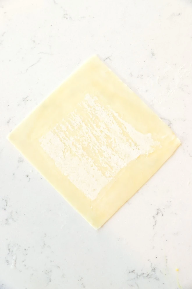 image of a wonton wrapper on a clean work surface