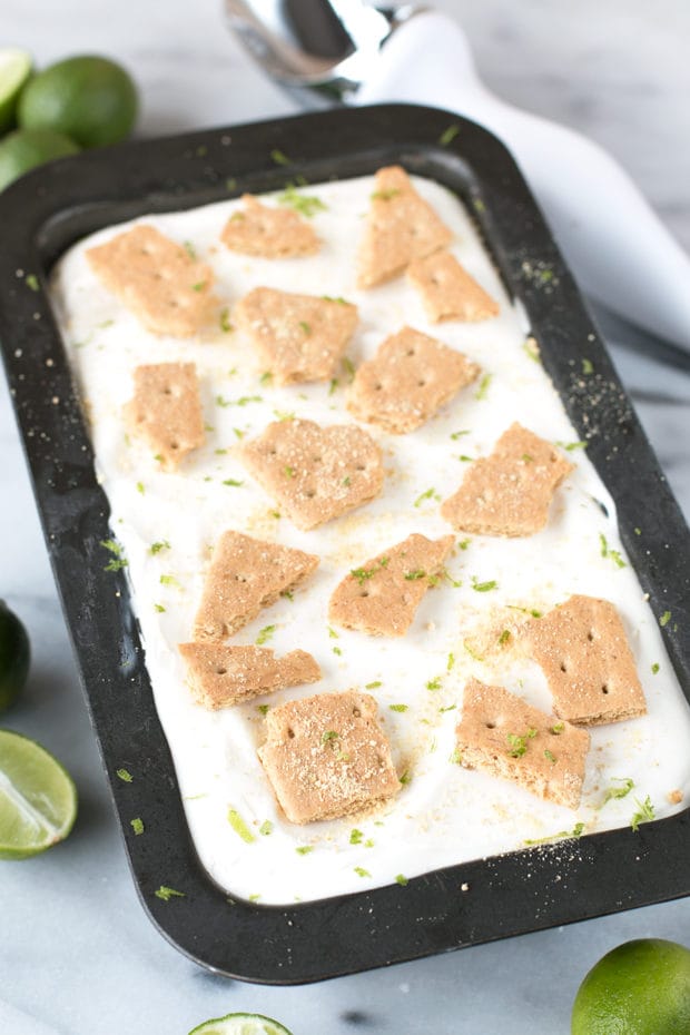 No Churn Key Lime Pie Ice Cream | cakenknife.com #dessert #icecream