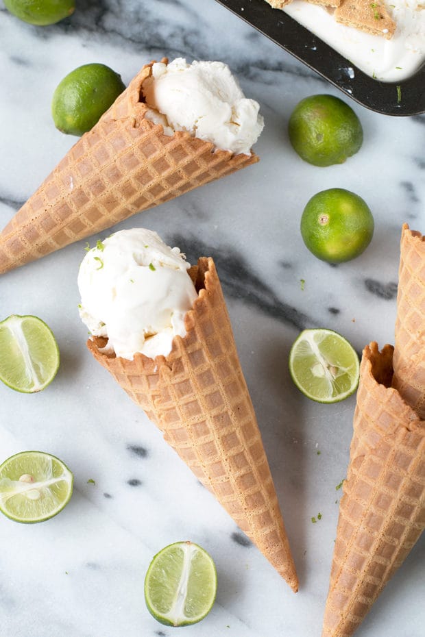 No Churn Key Lime Pie Ice Cream | cakenknife.com #dessert #icecream