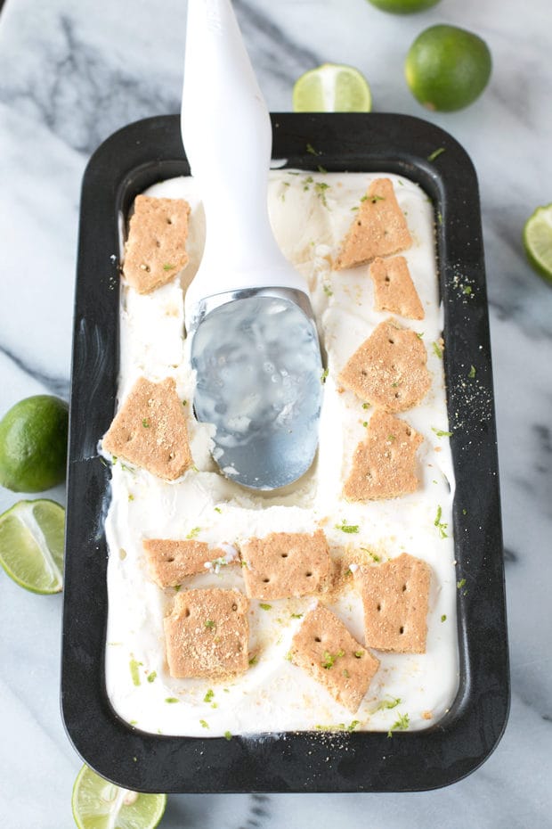 No Churn Key Lime Pie Ice Cream | cakenknife.com #dessert #icecream