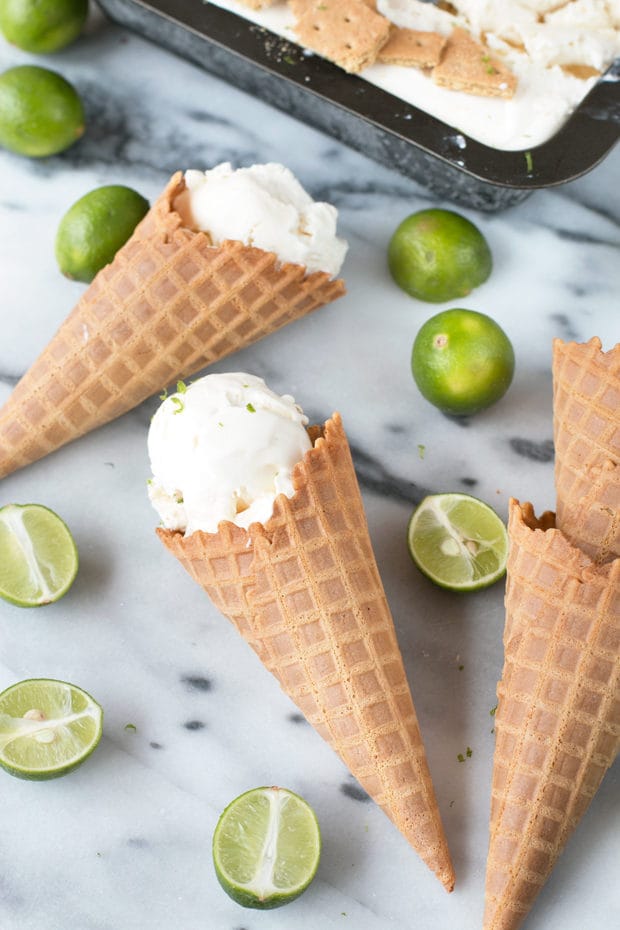 No Churn Key Lime Pie Ice Cream | cakenknife.com #dessert #icecream