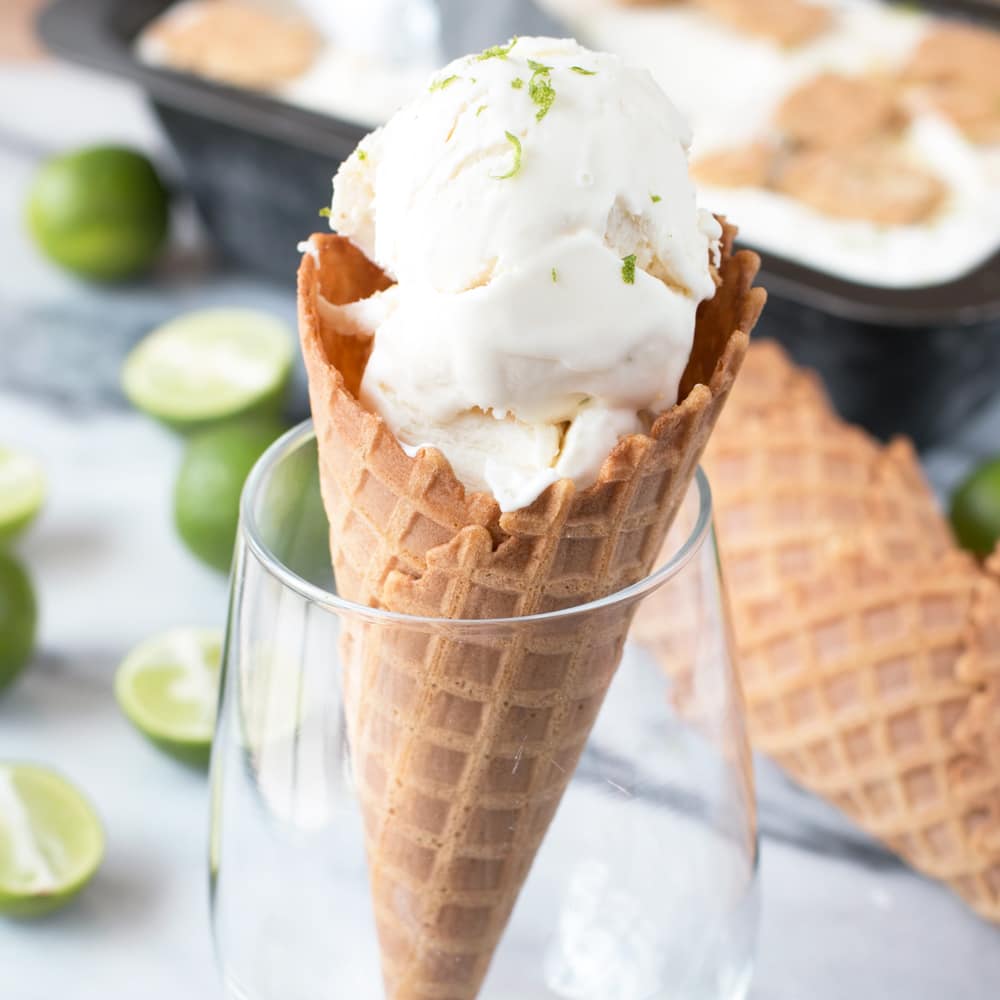 No Churn Key Lime Pie Ice Cream | cakenknife.com #dessert #icecream