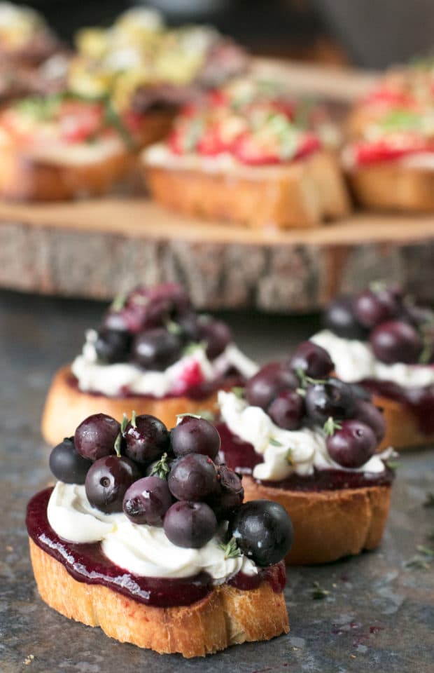 Summer Crostini 3 Ways | cakenknife.com #summer #party #appetizer