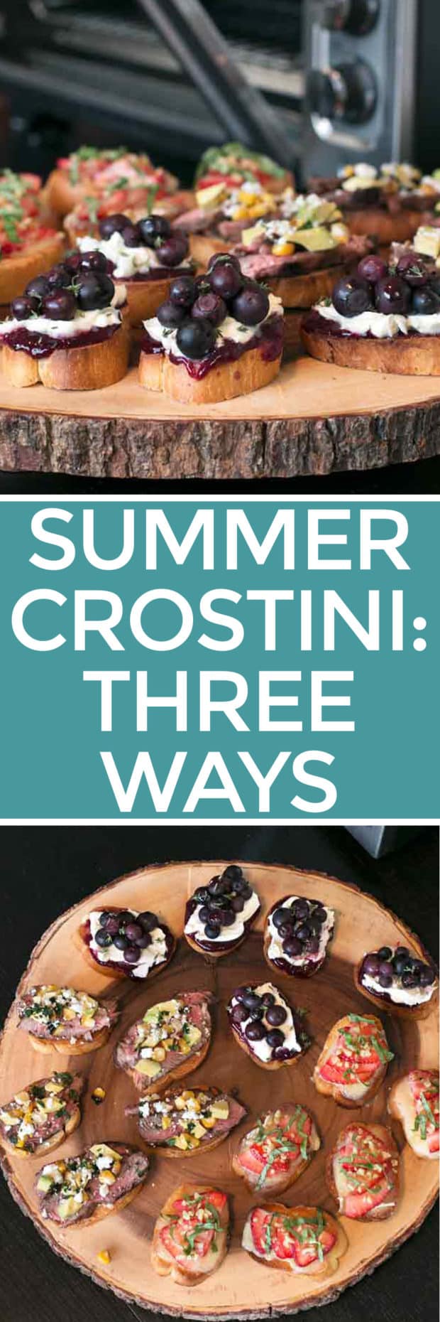 Summer Crostini 3 Ways | cakenknife.com #summer #party #appetizer