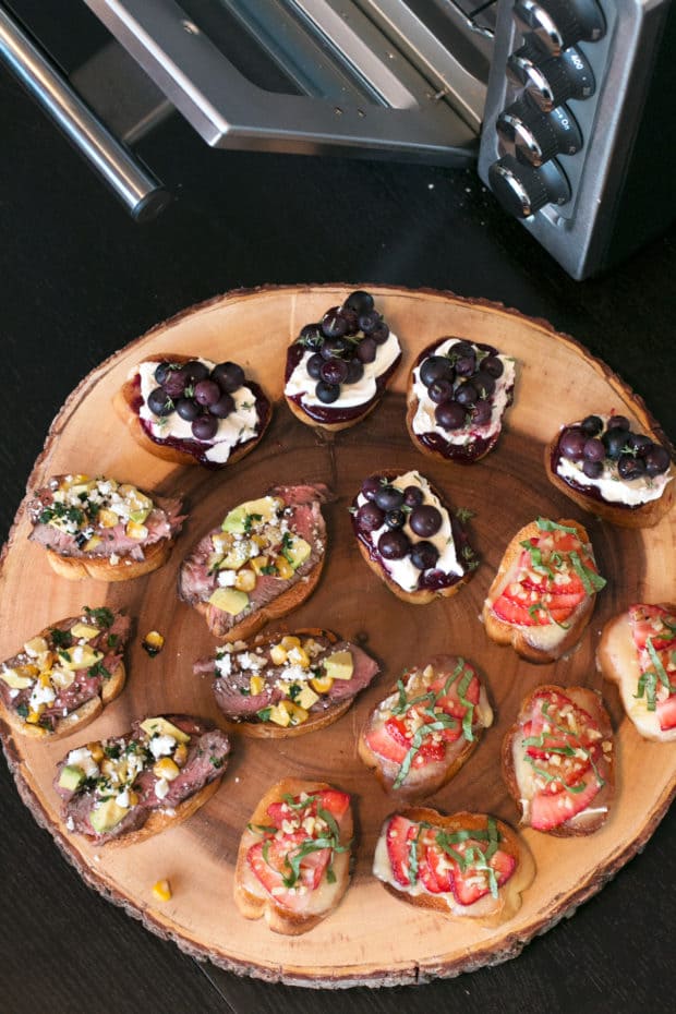 Summer Crostini 3 Ways | cakenknife.com #summer #party #appetizer