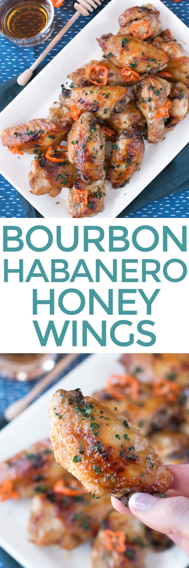 Bourbon Habanero Honey Chicken Wings | cakenknife.com #snack #appetizer #baked