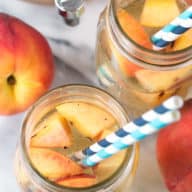 Sparkling Grilled Peach Sangria | cakenknife.com #grilling #peaches #wine #cocktail