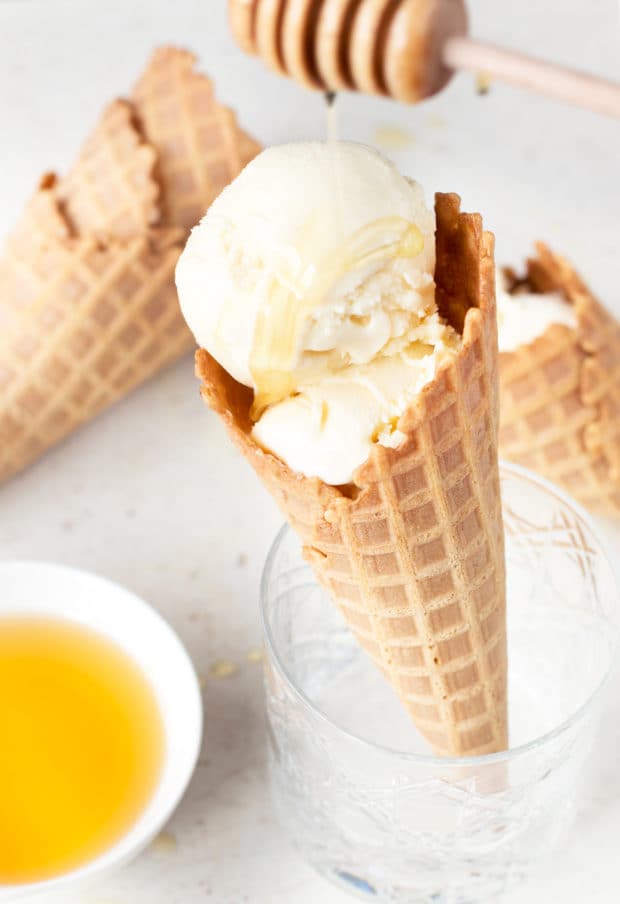 Honeycomb Ice Cream | cakenknife.com #icecream #honey #dessert