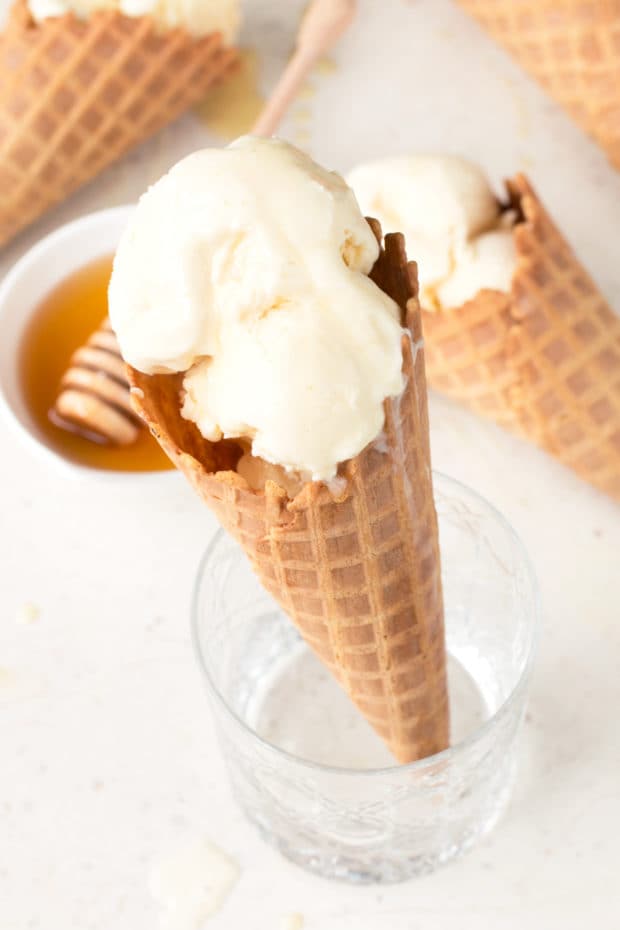 Honeycomb Ice Cream | cakenknife.com #icecream #honey #dessert