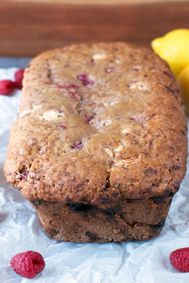 Raspberry Lemon White Chocolate Chip Loaf | cakenknife.com #breakfast #brunch #bread