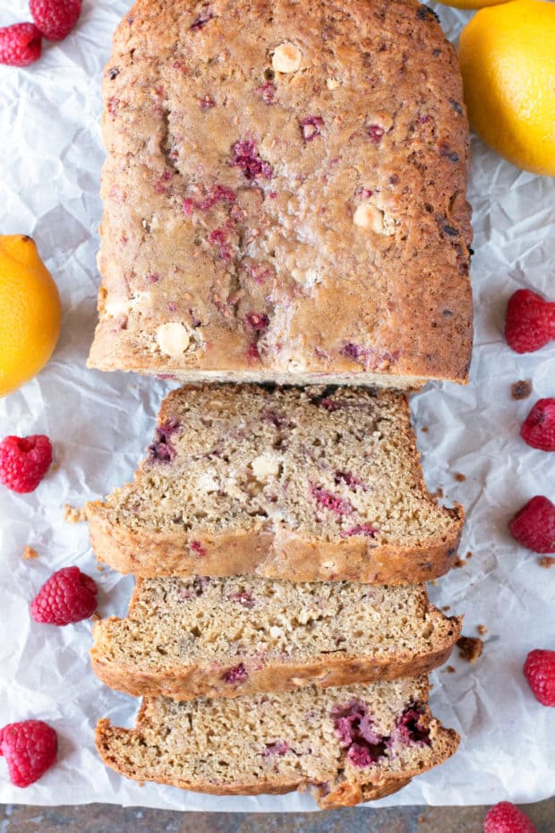 Raspberry Lemon White Chocolate Chip Loaf | cakenknife.com #breakfast #brunch #bread