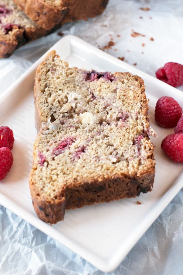 Raspberry Lemon White Chocolate Chip Loaf | cakenknife.com #breakfast #brunch #bread