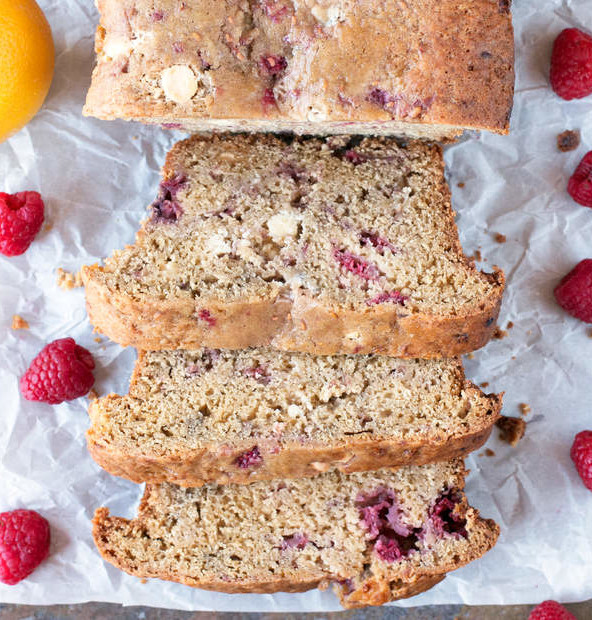 Raspberry Lemon White Chocolate Chip Loaf | cakenknife.com #breakfast #brunch #bread