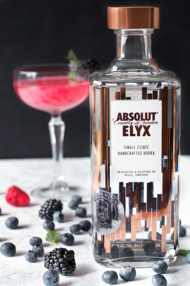 Absolut Elyx Wild Berry Vesper | cakenknife.com #sponsored #cocktail #happyhour