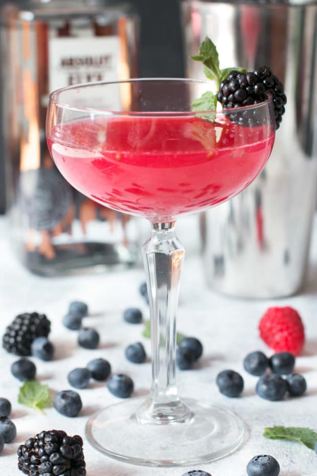 Absolut Elyx Wild Berry Vesper | cakenknife.com #sponsored #cocktail #happyhour