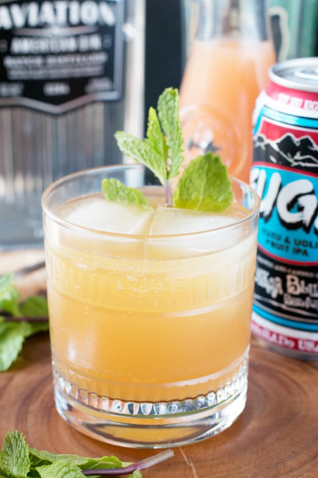 Elvis Cocktail (AKA Grapefruit Gin Beer Cocktail) | cakenknife.com #cocktail #beer #IPA #gin