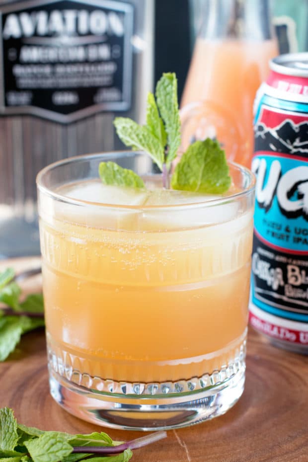 Elvis Cocktail (AKA Grapefruit Gin Beer Cocktail) | cakenknife.com #cocktail #beer #IPA #gin