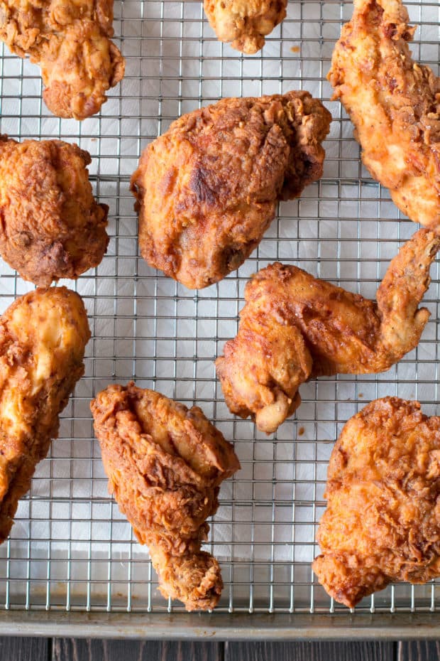 Hot Chicken with Homemade Quick Pickles | cakenknife.com #dinner #southern #nashville #friedchicken