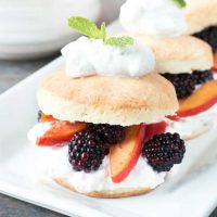 Blackberry Peach Shortcake Stacks with Mint Whipped Cream