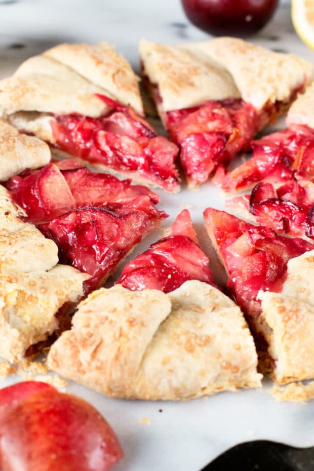 Rustic Pluot Lemon Galette | cakenknife.com #dessert #summer #entertaining