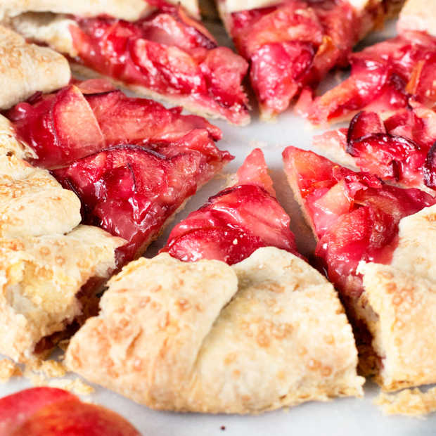 Rustic Pluot Lemon Galette | cakenknife.com #dessert #summer #entertaining