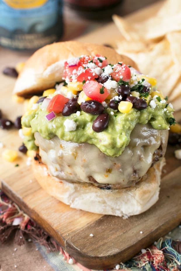 Southwestern Guacamole Burger | cakenknife.com #grilling #burgers #avocado