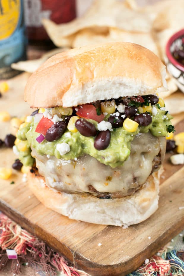 Southwestern Guacamole Burger | cakenknife.com #grilling #burgers #avocado