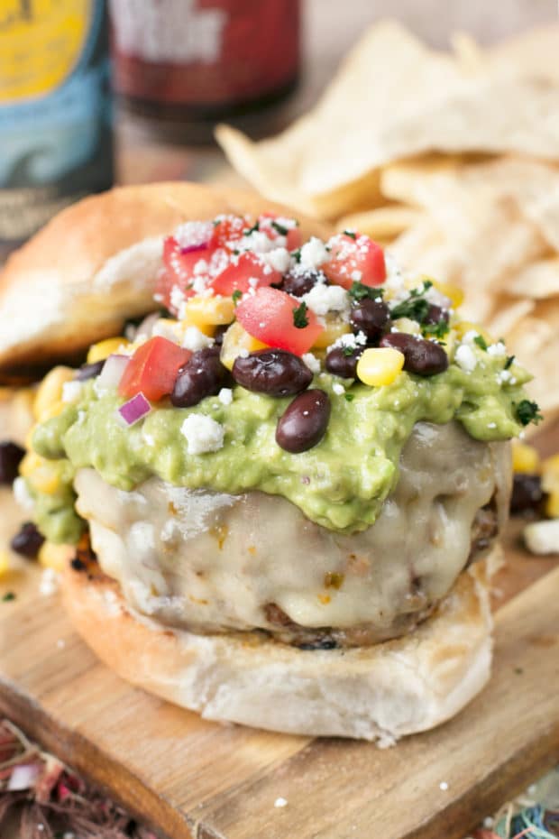 Southwestern Guacamole Burger | cakenknife.com #grilling #burgers #avocado