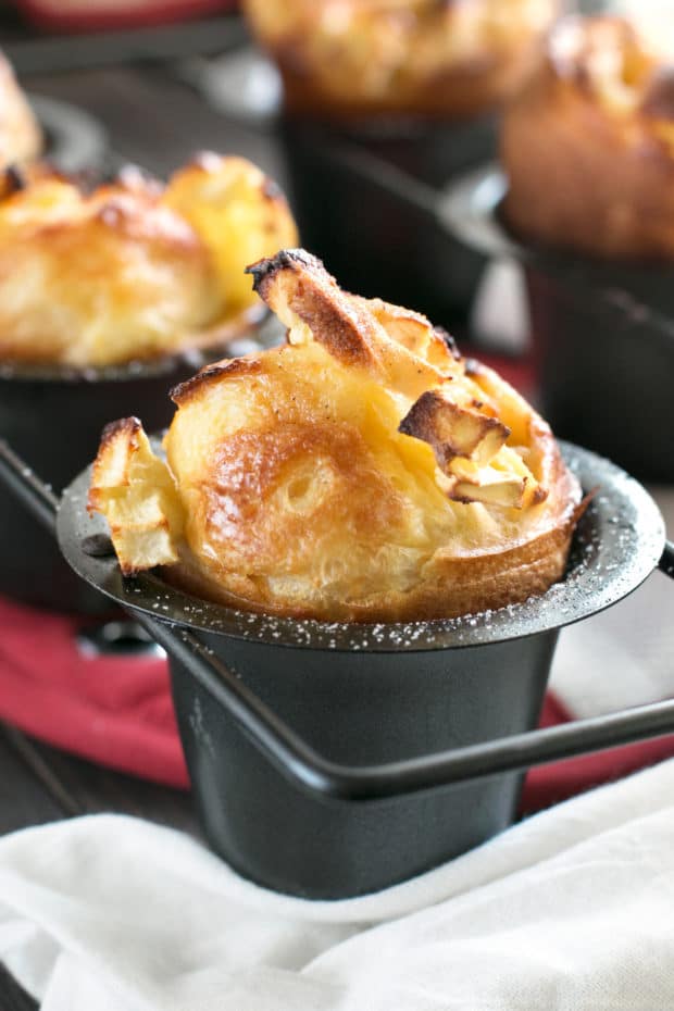 Bourbon Caramel Apple Popovers | cakenknife.com #dessert #caramel #applepie #fall