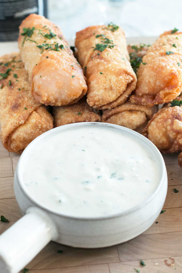Blue Cheese Buffalo Chicken Egg Rolls Cake 'n Knife