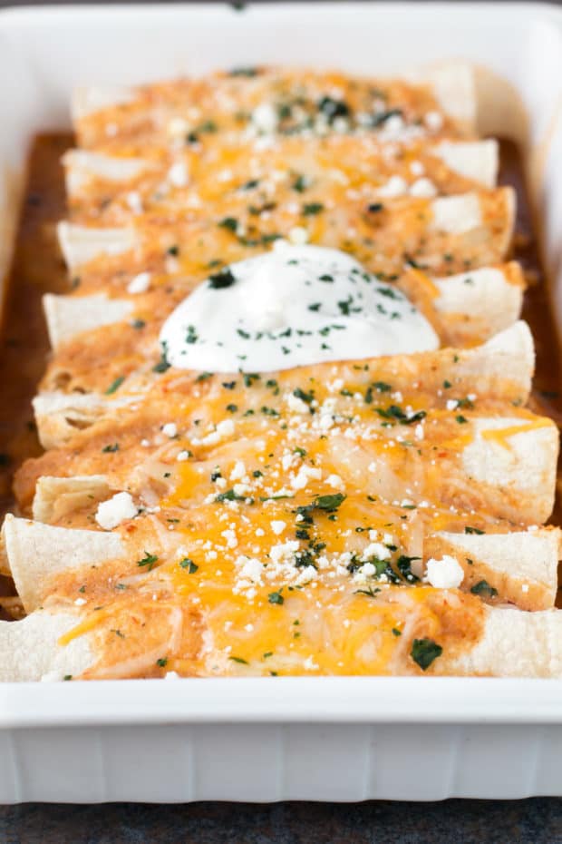 Curry Chicken Enchiladas | cakenknife.com #weeknightdinner #dinner #enchiladas #mexican